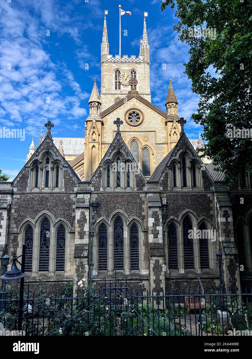 Close-up of Southwark Cathedral, London, England, UK Stock Photo
