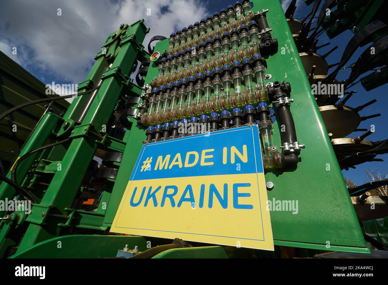 Bucharest, Romania October 26, 2022 Fertilizer spreading machine