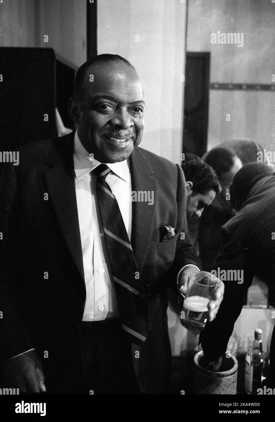 Count Basie, American pianist and jazz band leader, before a performance at the Teatro Opera