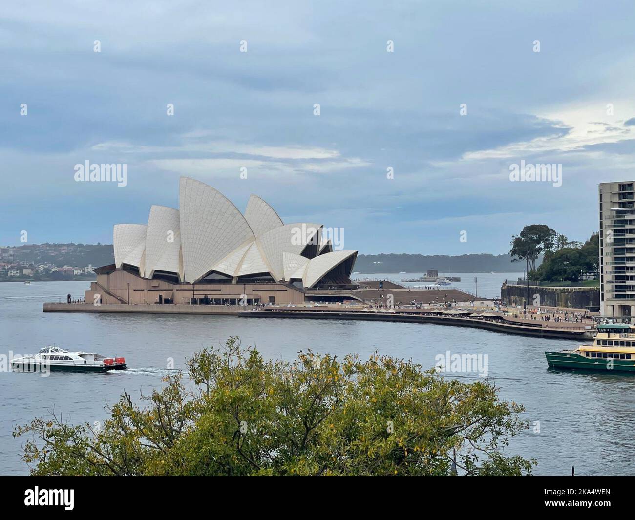 Sydney Opera House on a cloudy day, Sydney, New South Wales, Australia Stock Photo
