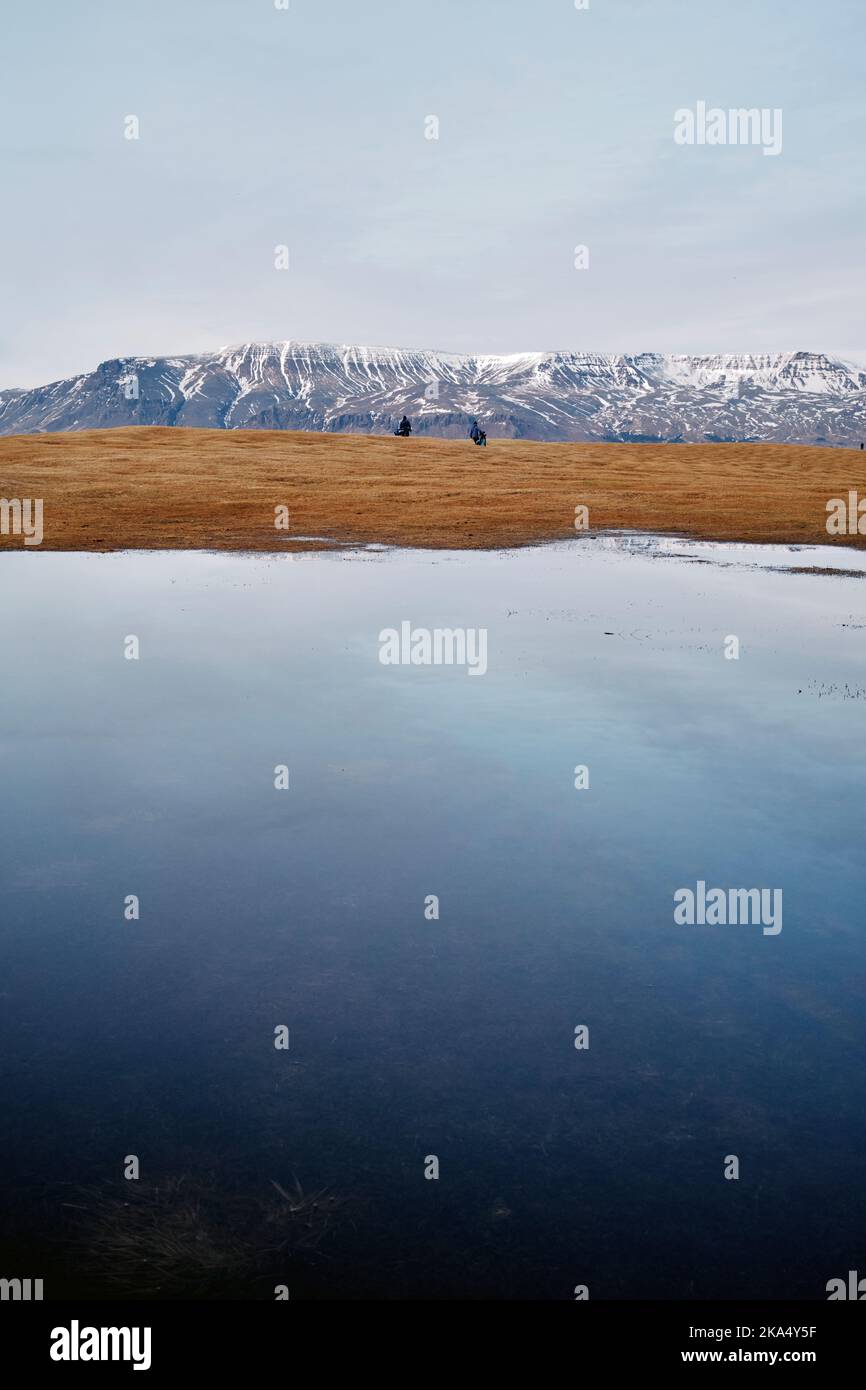 Scenic landscape of mountains and lake Stock Photo - Alamy