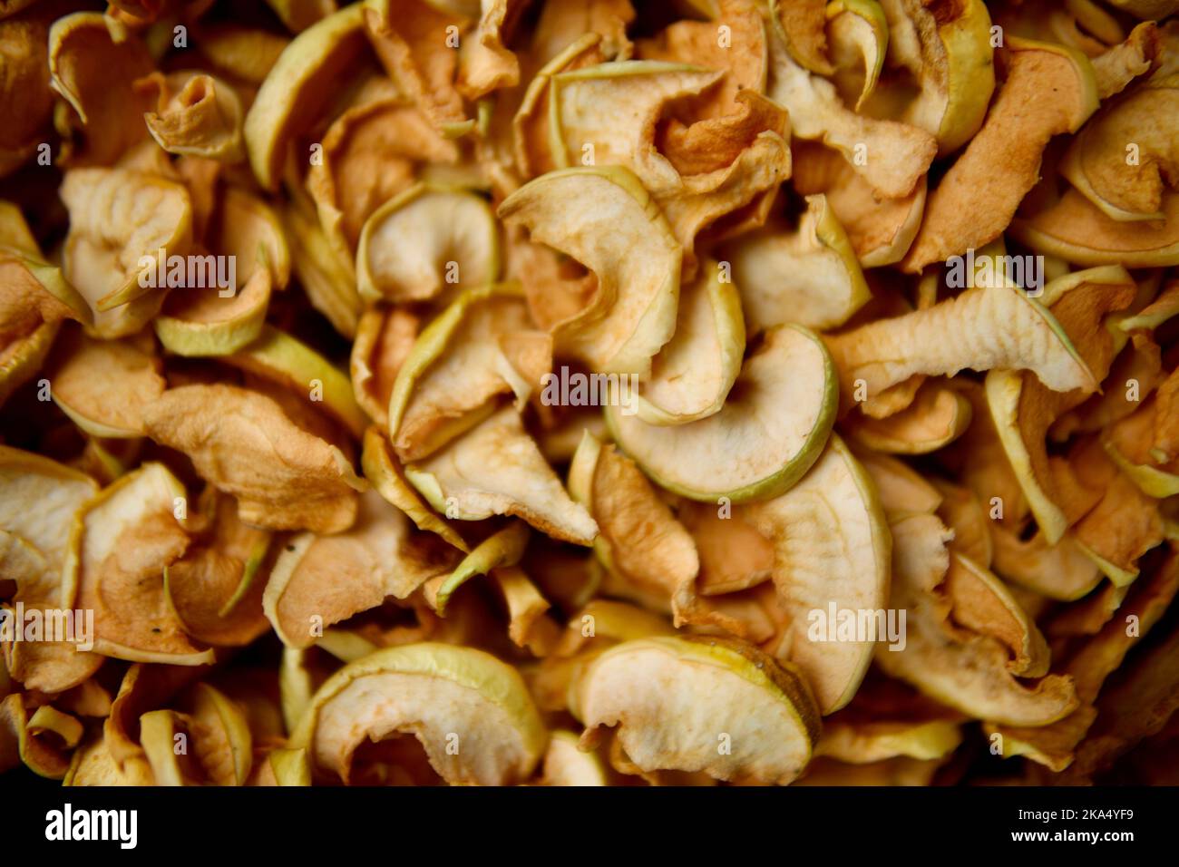 dried apples   on a light background Stock Photo