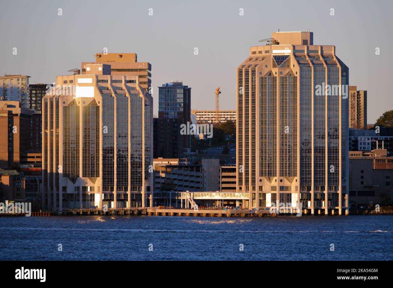 Purdy's Wharf office complex on the waterfront of downtown Halifax, Nova Scotia, Canada (2022) Stock Photo