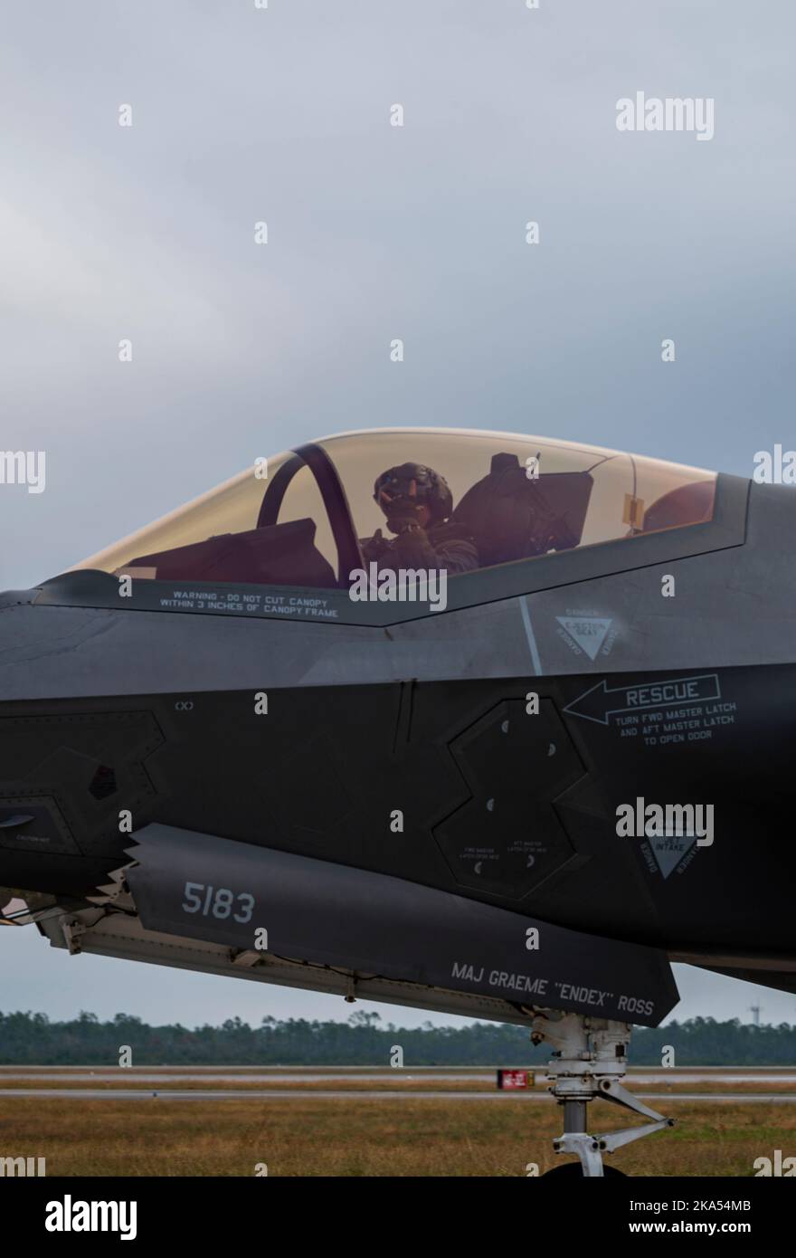 A U.S. Air Force F35A Lightning II pilot assigned to the 421st Fighter