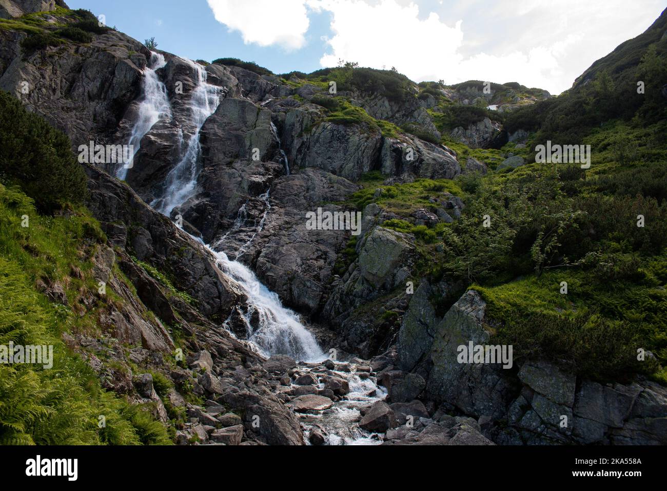 Siklawa waterfall in Dolinie Pieciu Stawow or the Valley of Five Lakes ...