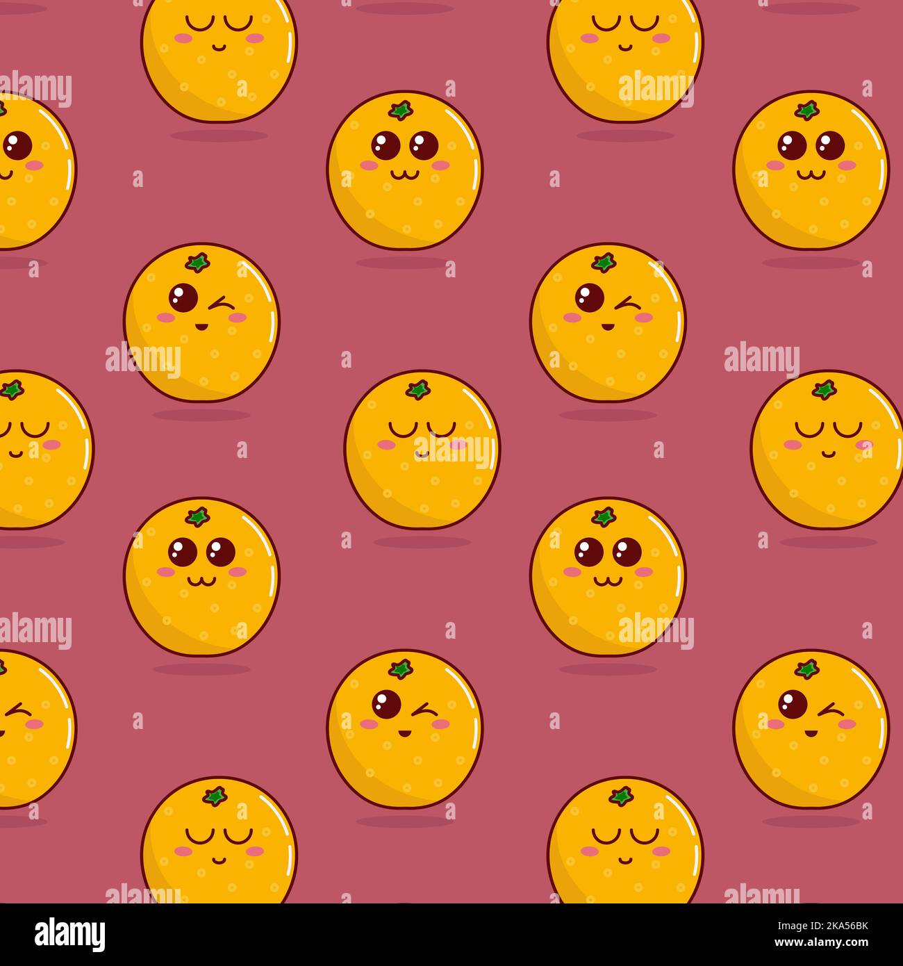 Cute cartoon seamless pattern with oranges for kids. Stock Vector