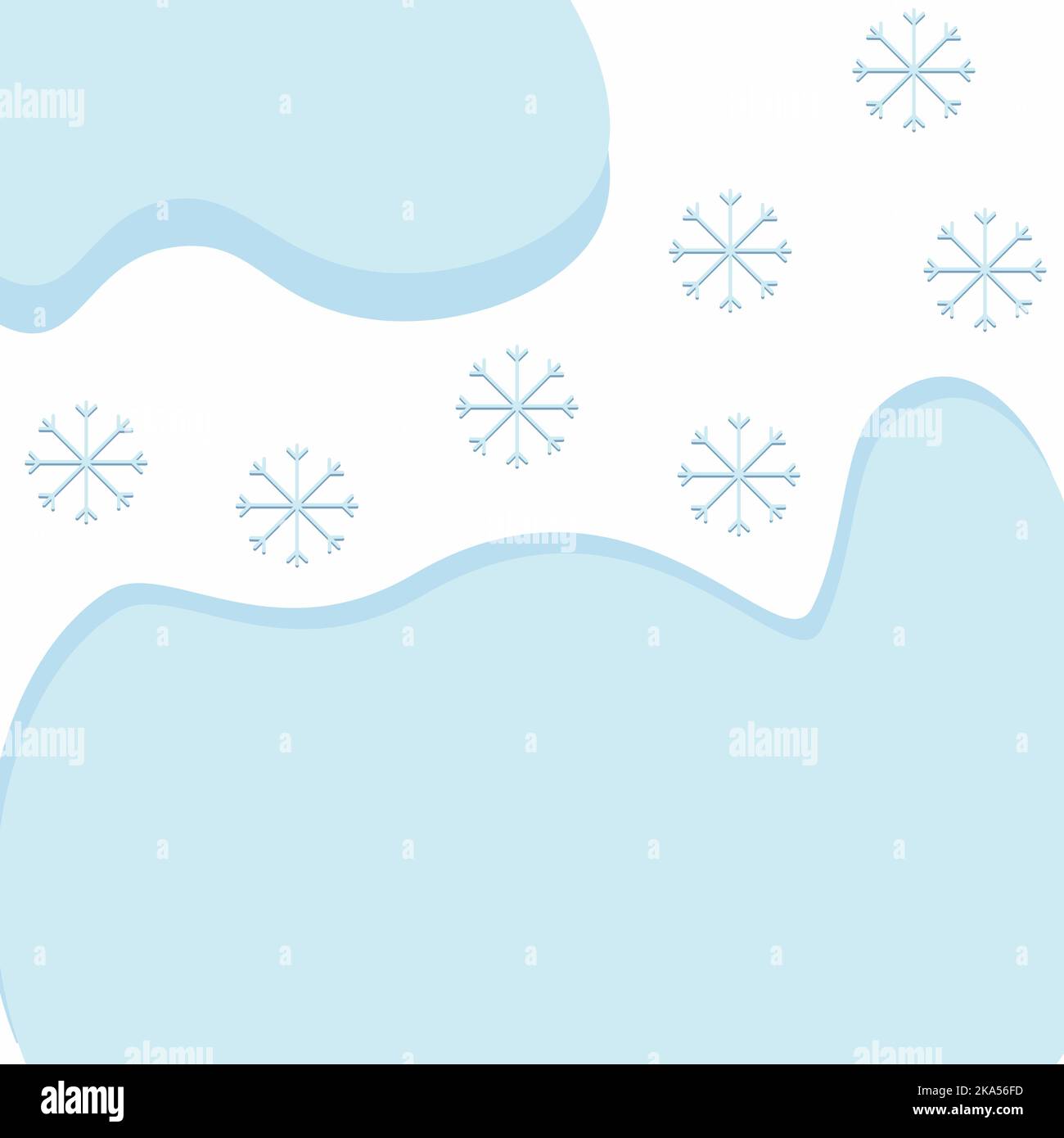 Abstract snowflake background texture with abstract spots in paper card style in trendy winter blue hues. Suitable for banner, label, wallpaper, poster, postcard or price tag. Copyspase. Vector EPS. Stock Vector