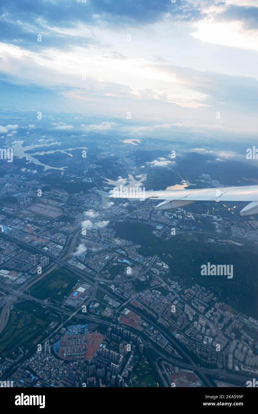 the airplane with the blue sky background Stock Photo - Alamy