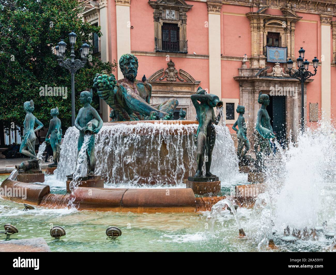 Turia Fountain, Virgin Square, Valencia, Spain, Europe Stock Photo - Alamy