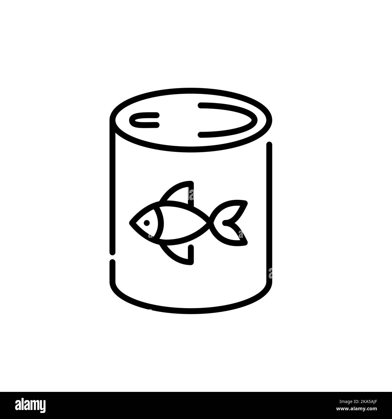 Canned fish icon. Pixel perfect, editable stroke art Stock Vector