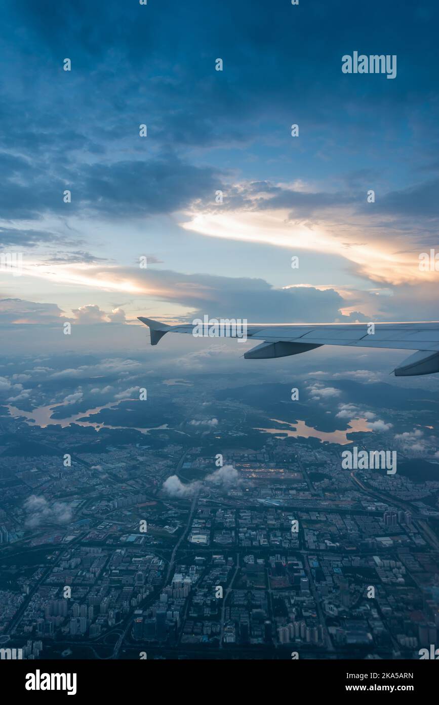 the airplane with the blue sky background Stock Photo - Alamy