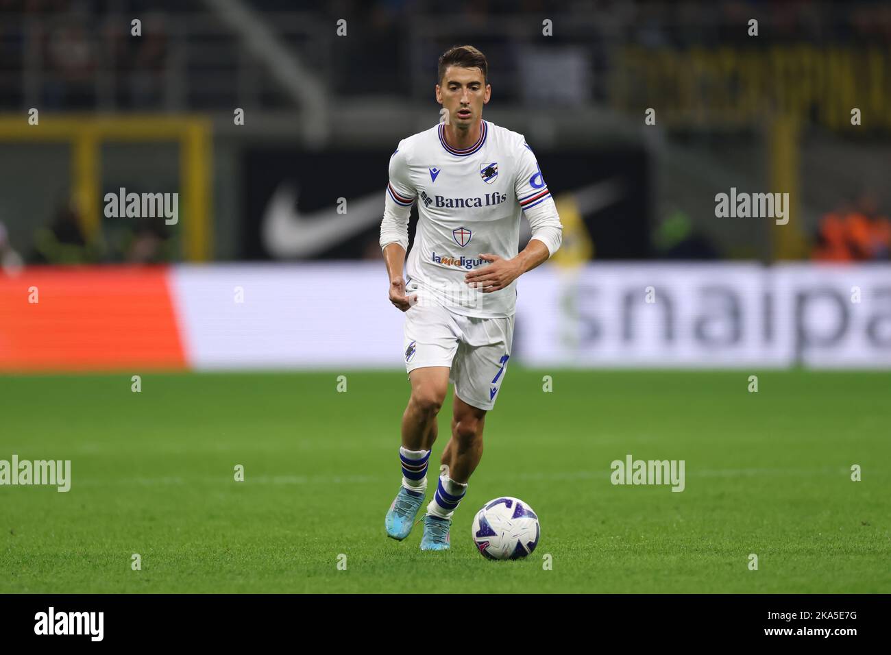 Milan, Italy, 29th October 2022. Filip Djuricic of UC Sampdoria during the Serie A match at Giuseppe Meazza, Milan. Picture credit should read: Jonathan Moscrop / Sportimage Stock Photo