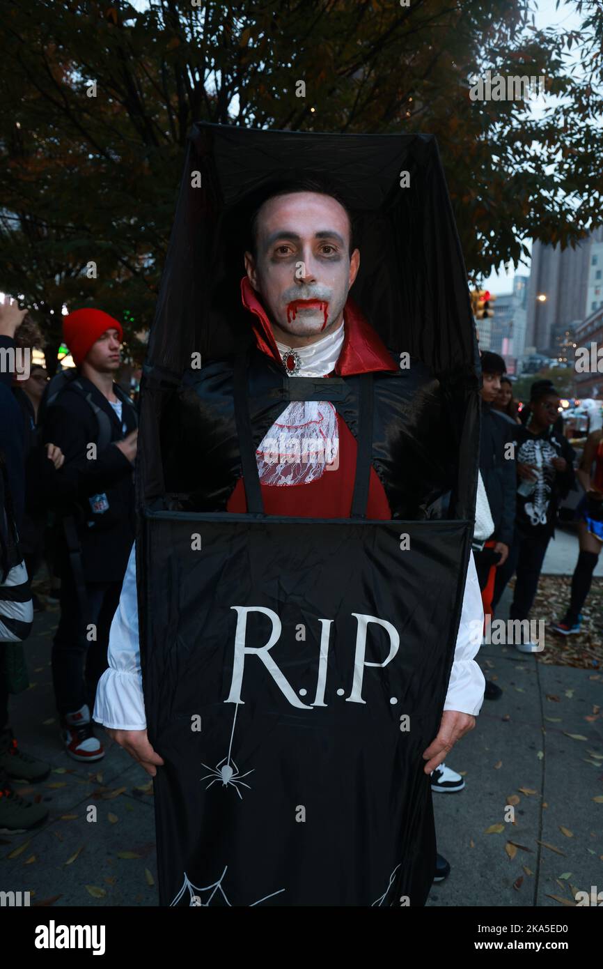 New York, New York/ USA 31 Oct 2022A reveler is dressed up as a