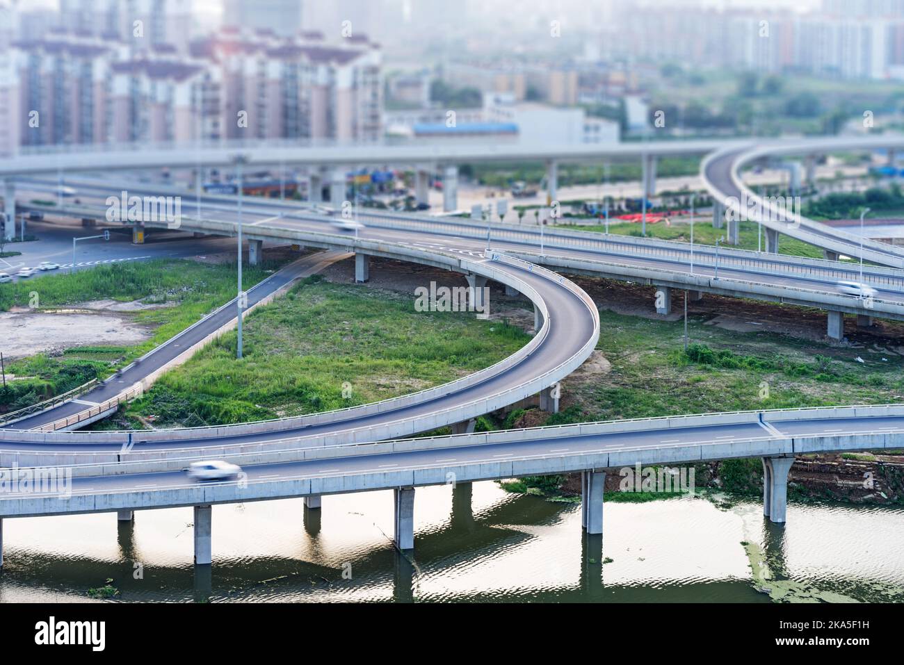 Aerial view of the Stack Interchange Stock Photo