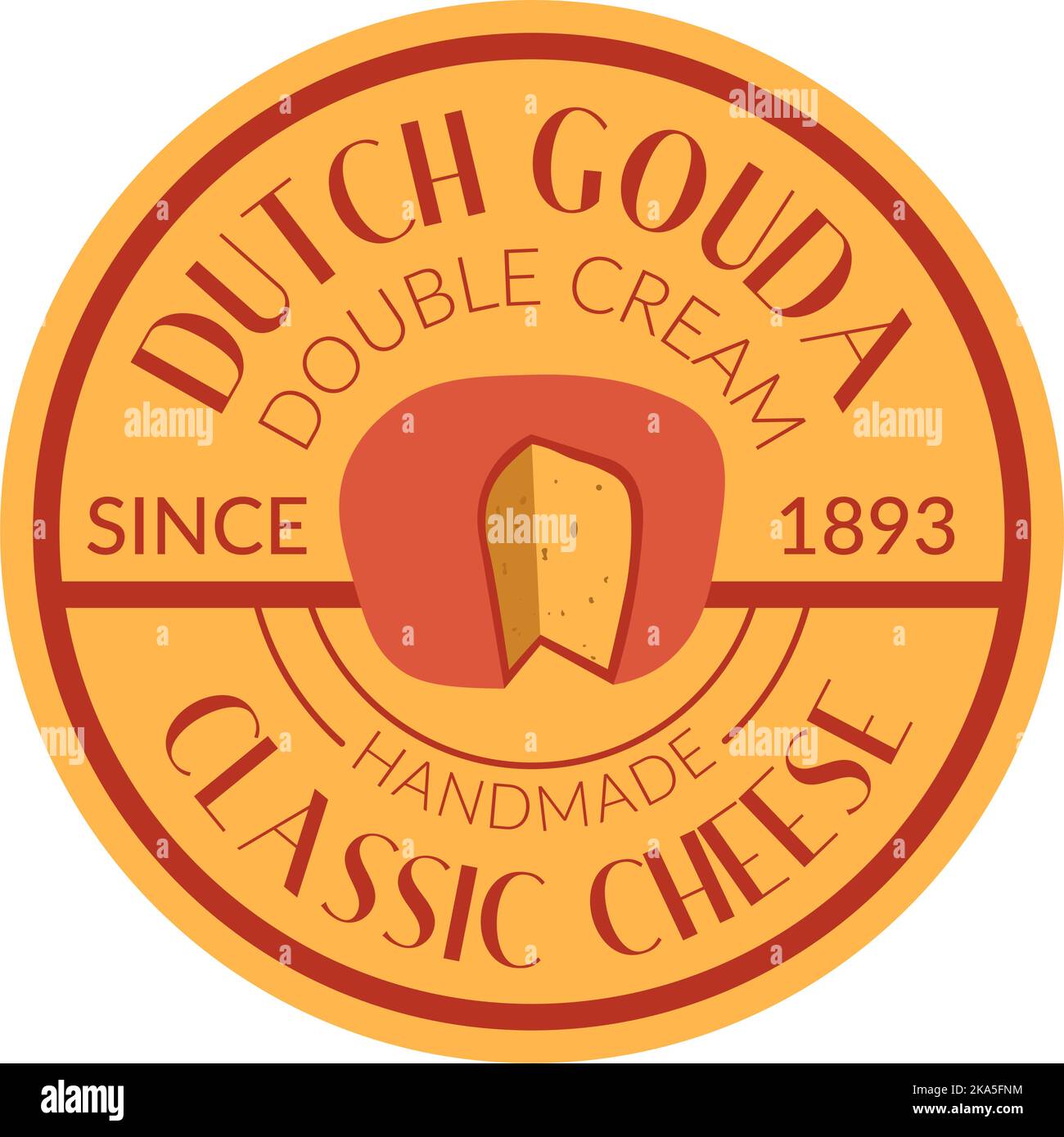 Dutch Gouda Double cream classic cheese handmade Stock Vector Image 