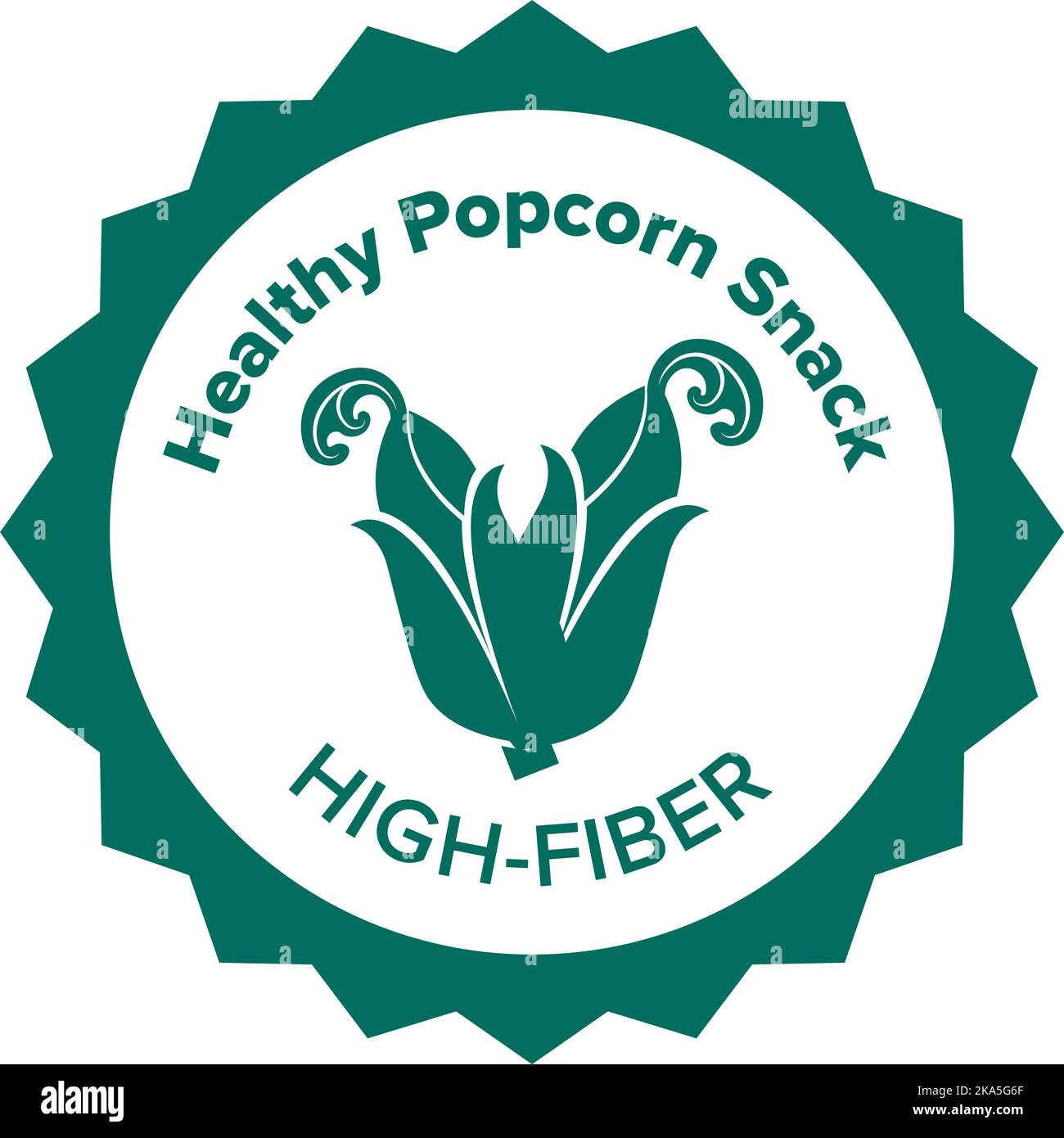 Healthy popcorn snack, high fiber meal emblem Stock Vector Image & Art