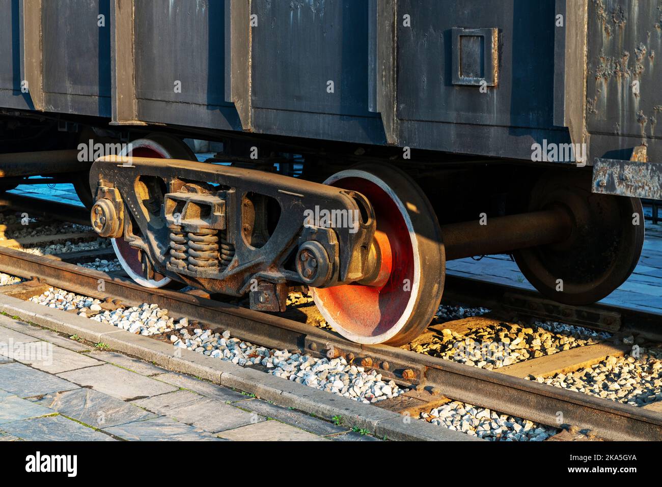 Train Car Undercarriage, passenger train, freight train Stock Photo Alamy