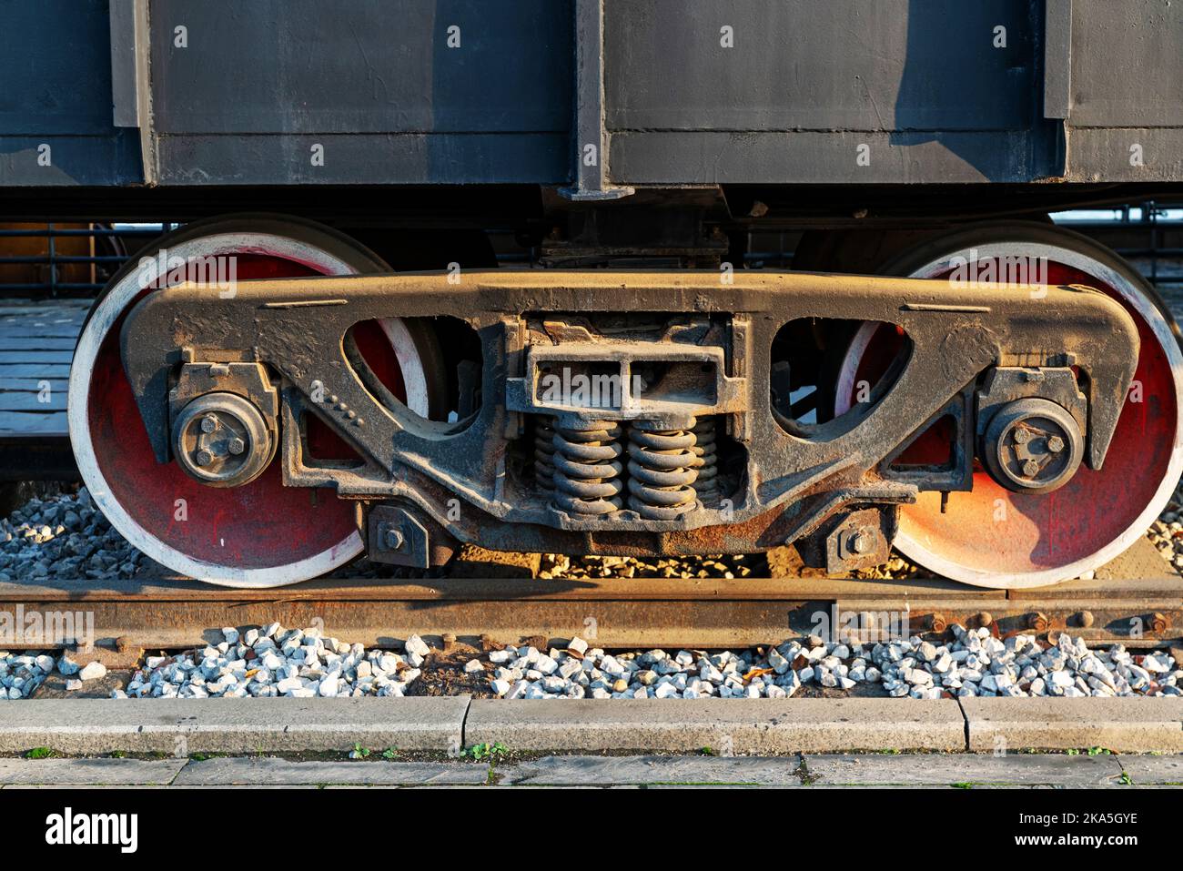 Train Car Undercarriage, passenger train, freight train Stock Photo Alamy