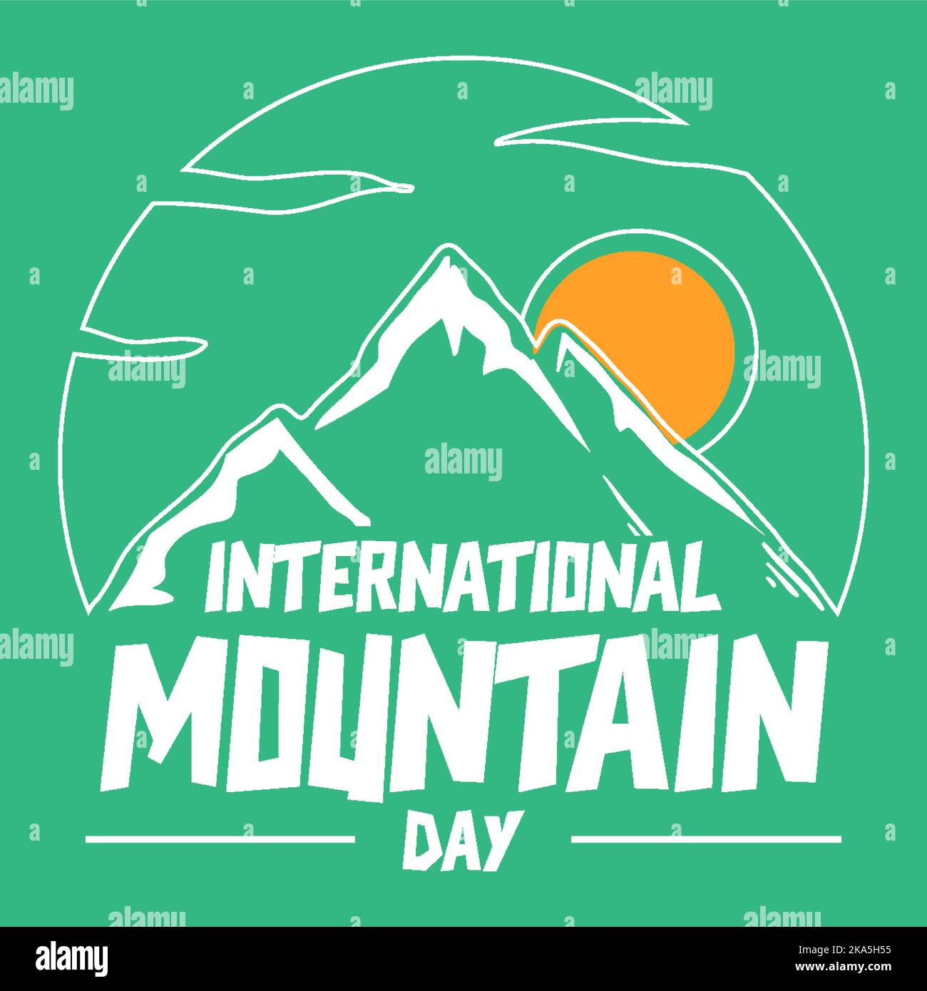 International mountain day text for poster design illustration Stock