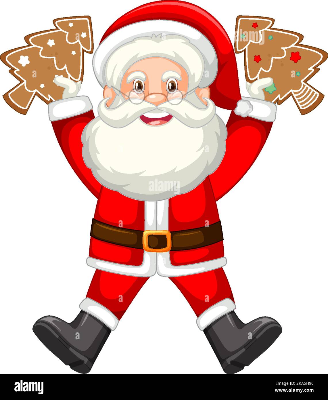 Cute Santa Claus cartoon character illustration Stock Vector Image ...