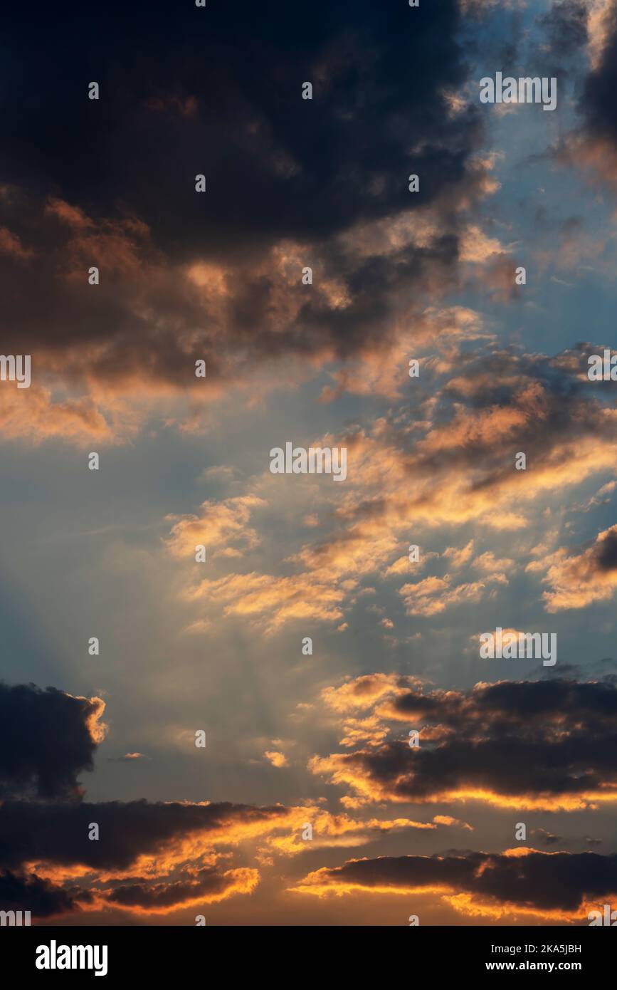 Fiery orange sunset sky. Beautiful sky Stock Photo - Alamy