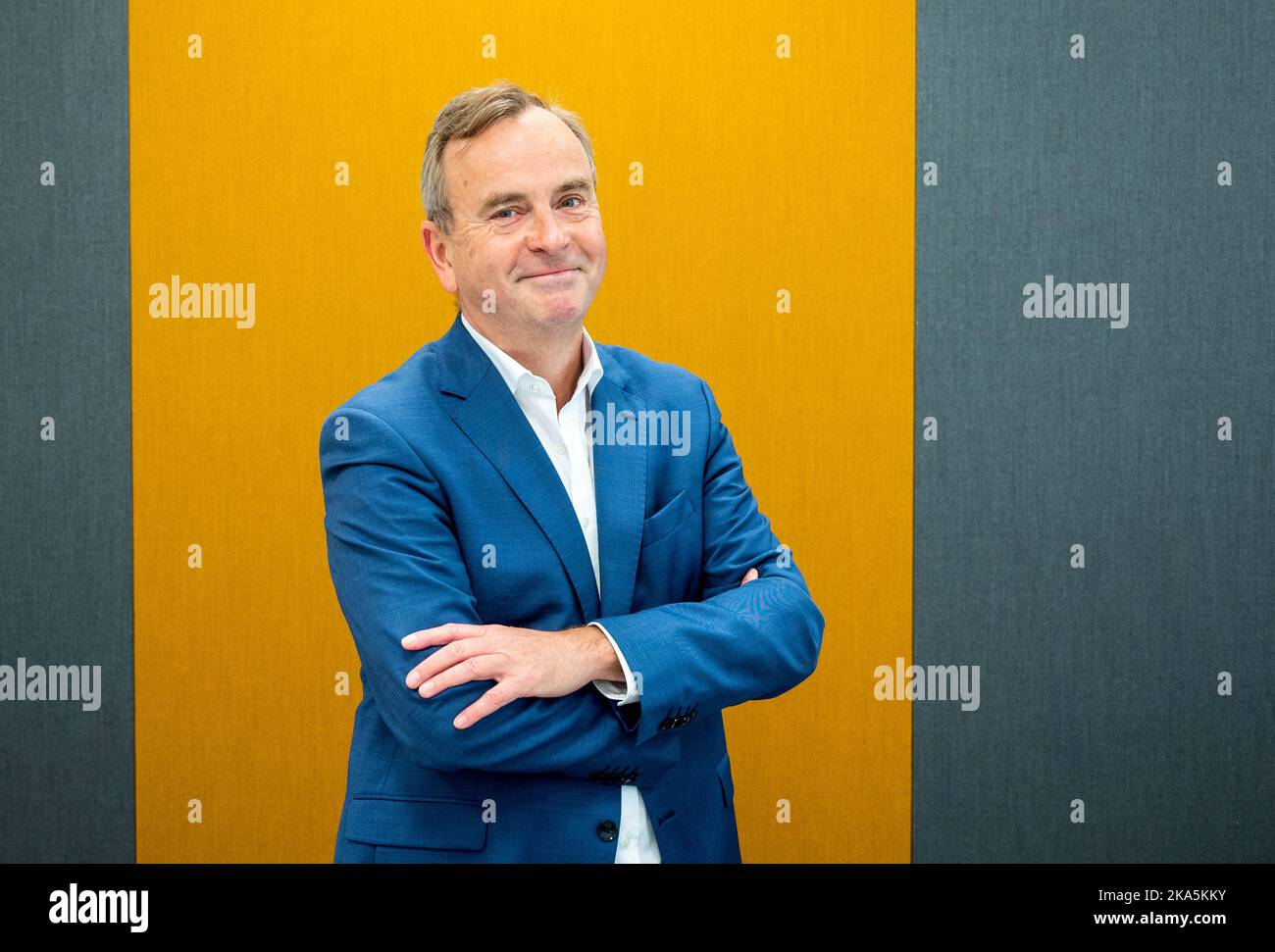 Hamburg, Germany. 31st Oct, 2022. Thomas Fuchs, Hamburg's data protection commissioner, looks into the camera. Fuchs wants to take aim at the data collection frenzy of real estate agents when brokering rental apartments. Credit: Daniel Bockwoldt/dpa/Alamy Live News Stock Photo