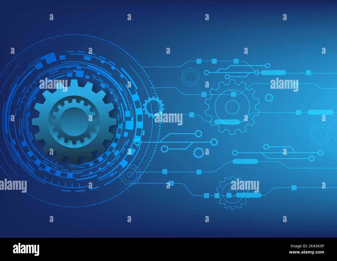 Abstract gear wheels futuristic technology  background. Vector illustration. Stock Vector
