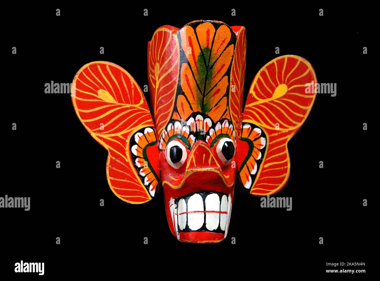 Traditional Devil Mask (raksha) sri lanka isolated on black background