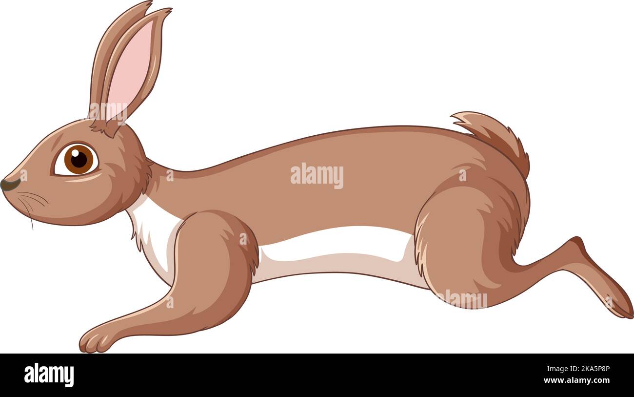 Cute brown rabbit cartoon character illustration Stock Vector Image ...