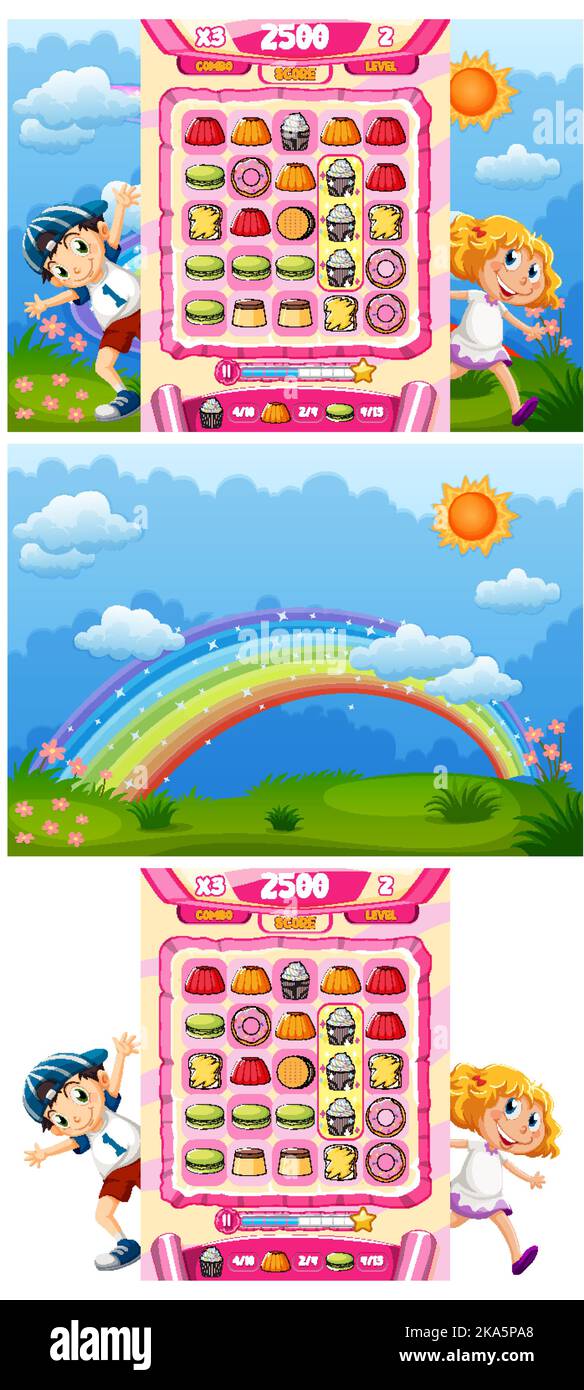 A game background template with elements illustration Stock Vector ...