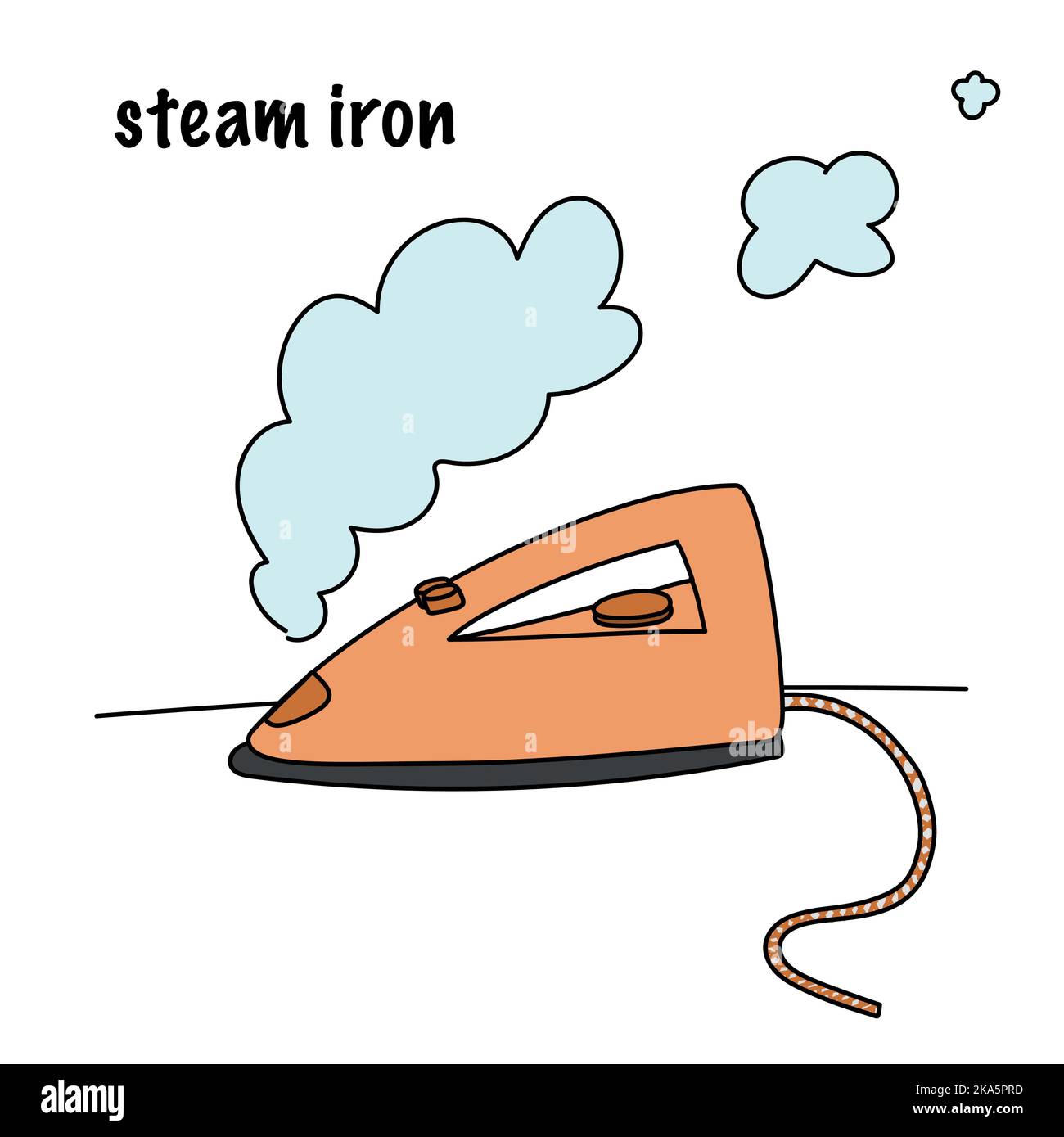 cute picture, orange color iron and steam Stock Vector Image & Art Alamy