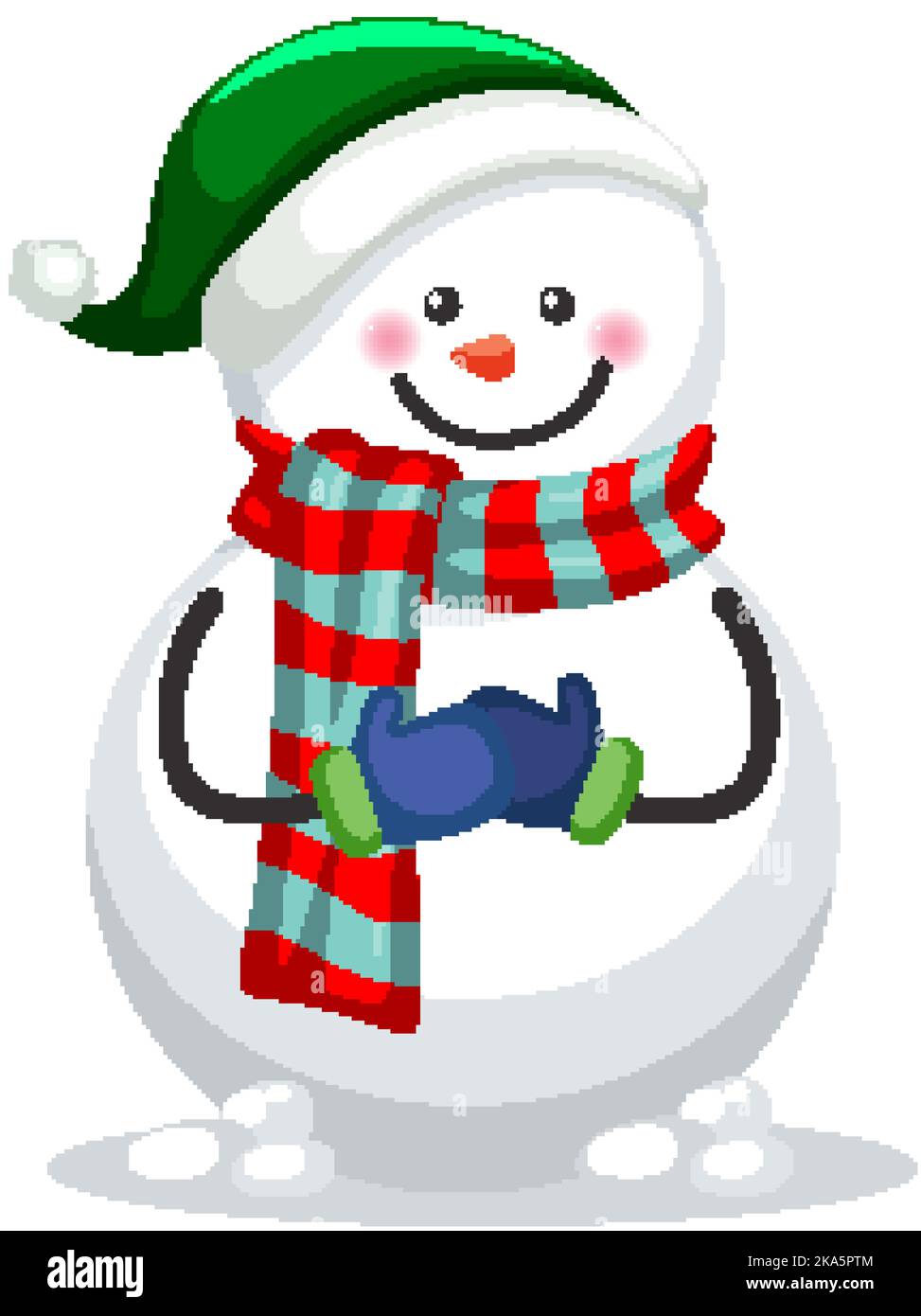 Snowman wearing hat and scarf illustration Stock Vector Image & Art - Alamy