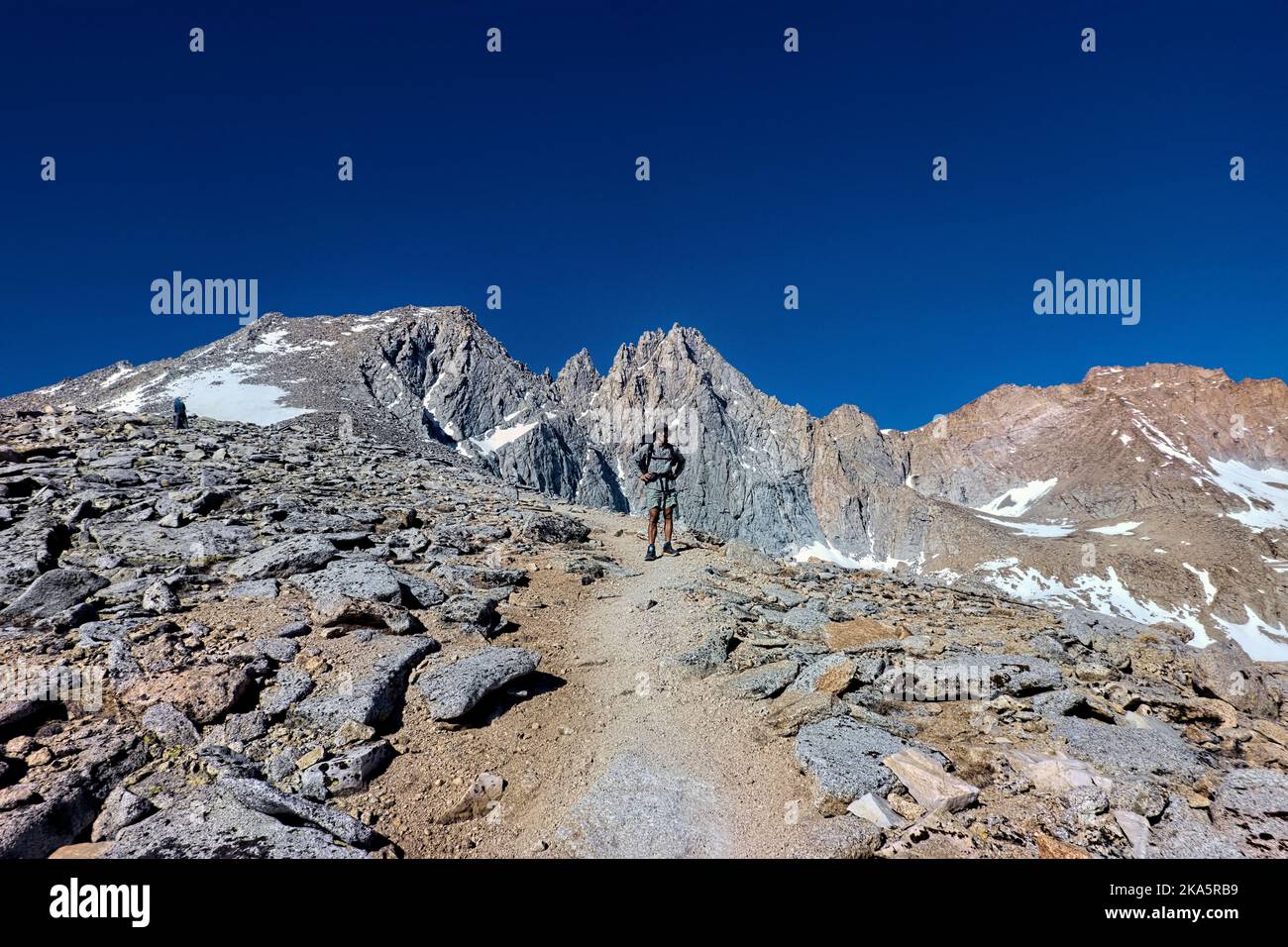 Hiking between Forester and Glen Pass, Kings Canyon National Park, Pacific Crest Trail, California, USA Stock Photo