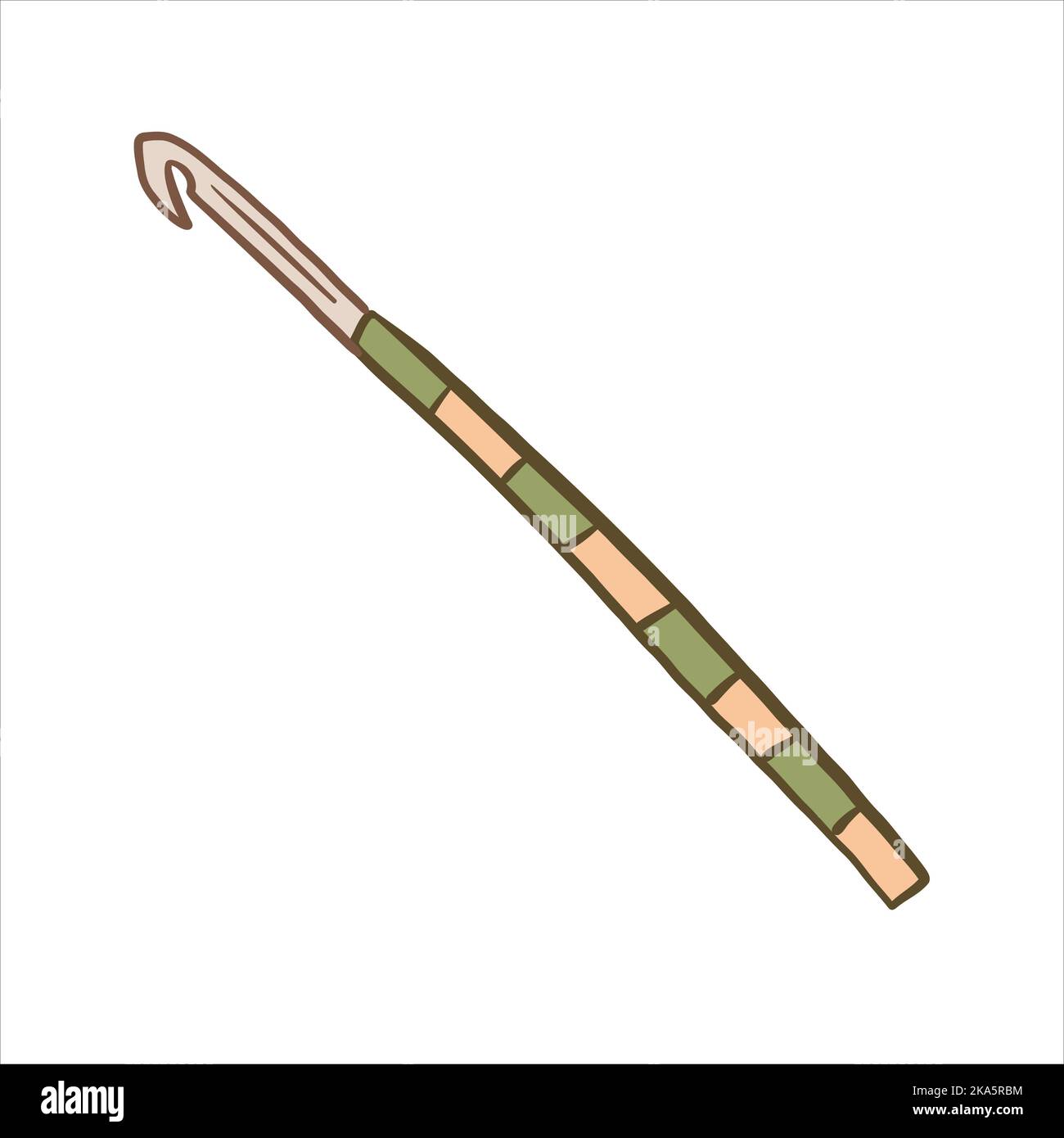 Vector illustration colored in doodle style crochet hook for knitting ...