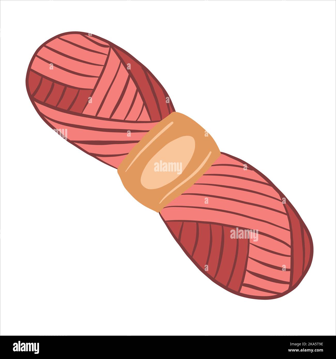 Vector illustration colored in doodle style skein yarn for knitting ...