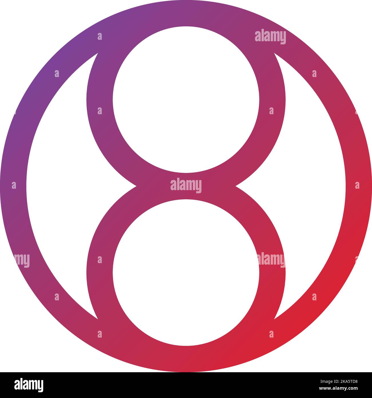 Abstract number eight logo and circle illustration in trendy and ...