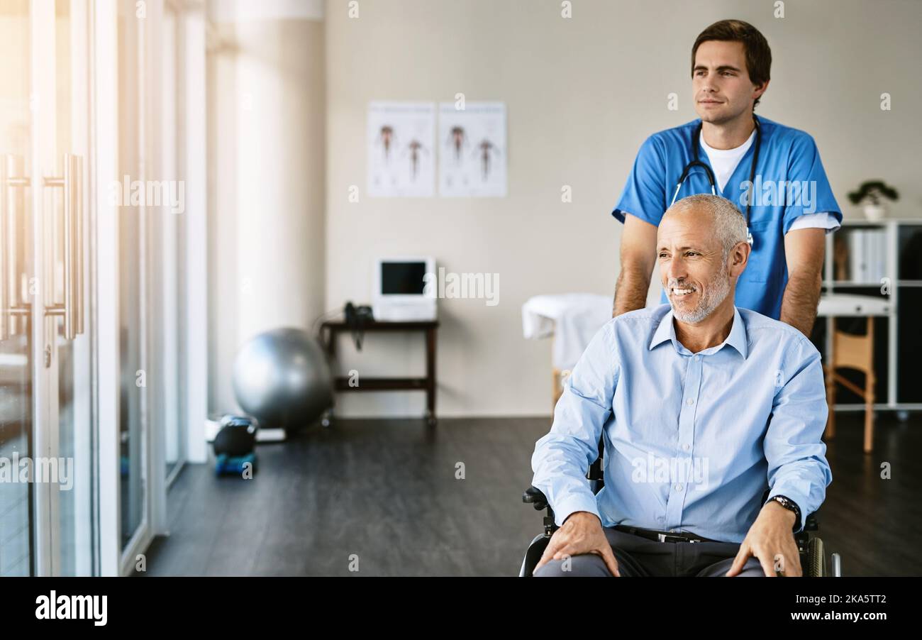 What lies ahead on the road to recovery. a male nurse caring for a