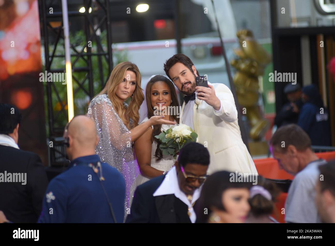 New York, United States. 31st Oct, 2022. Jenna Bush Hager, Kristen Welker, and Peter Alexander attend the Today TV Show Halloween Celebration in New York City. (Photo by Efren Landaos/SOPA Images/Sipa USA) Credit: Sipa USA/Alamy Live News Stock Photo