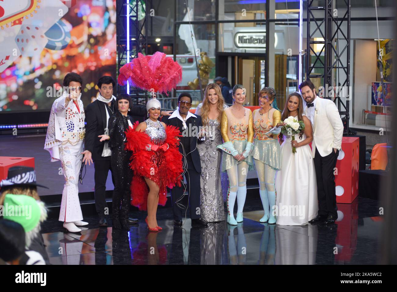 New York, United States. 31st Oct, 2022. (L-R) Willie Geist, Jenna Bush Hager, Carson Daly, Dylan Dreyer, Craig Melvin, Al Roker, Hoda Kotb, Savannah Guthrie, Sheinelle Jones, Kristen Welker and Peter Alexander attend the Today TV Show Halloween Celebration in New York City. (Photo by Efren Landaos/SOPA Images/Sipa USA) Credit: Sipa USA/Alamy Live News Stock Photo