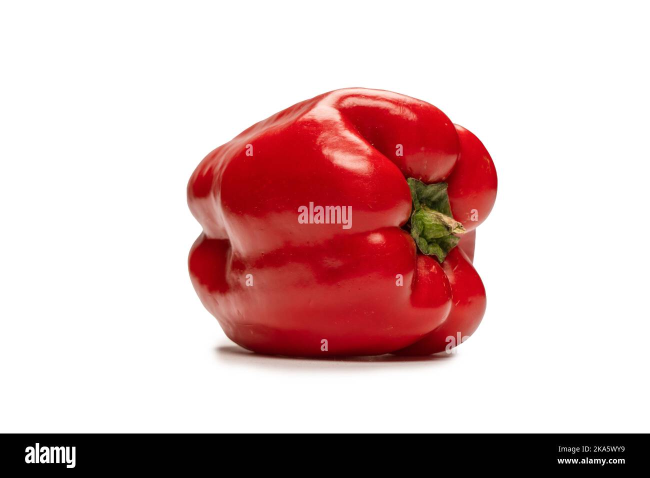 Red bell pepper isolated on white background Stock Photo - Alamy