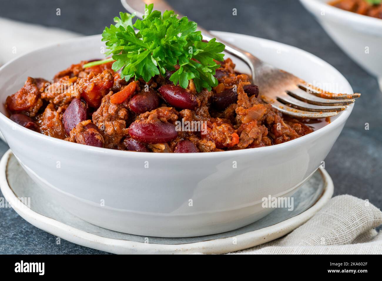 Chili con carne traditional Mexican dish Stock Photo Alamy