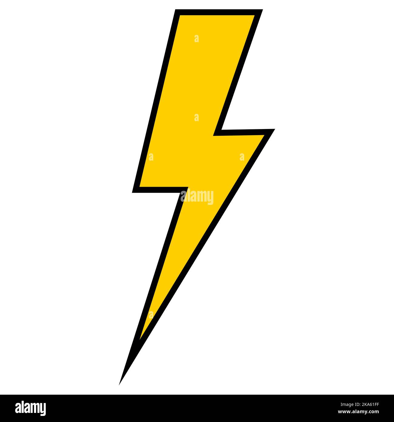 Lightning voltage high sign, electric danger warning, icon risk power Stock Vector