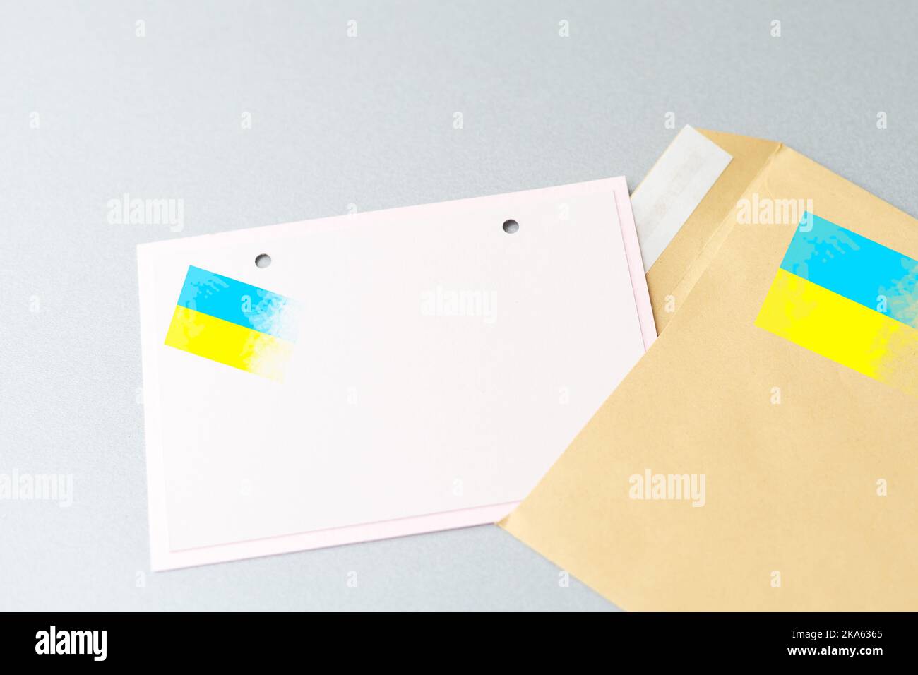 Ukraine Flag On Craft Envelope Letter National Invitation Concept Ukraine Flag On Craft Envelope Letter National Invitation Concept
