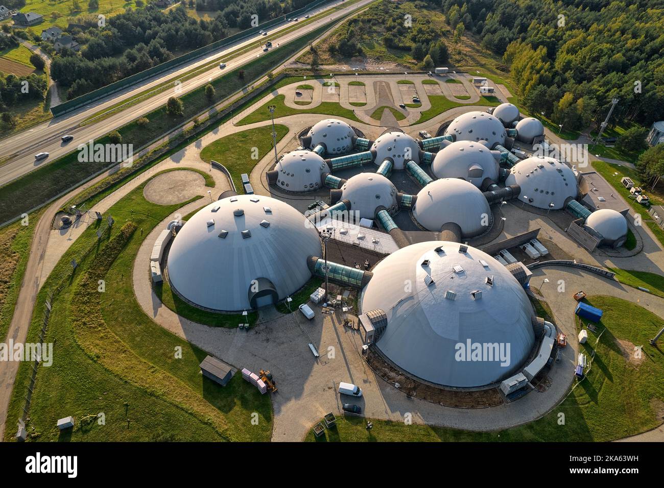 buildings connected by a web of Alvernia Studios film studio near