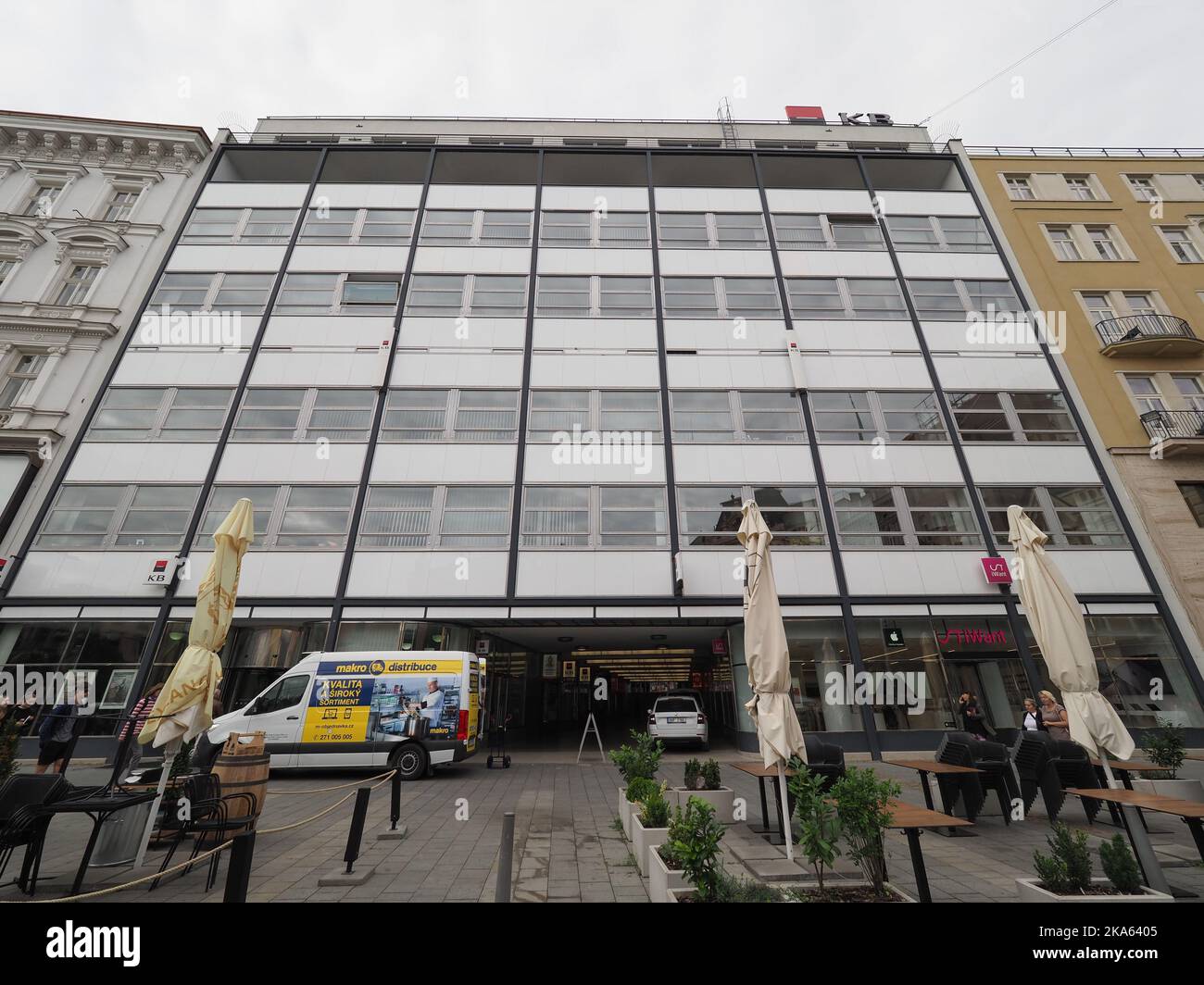 BRNO, CZECH REPUBLIC - CIRCA SEPTEMBER 2022: Moravska banka translation ...