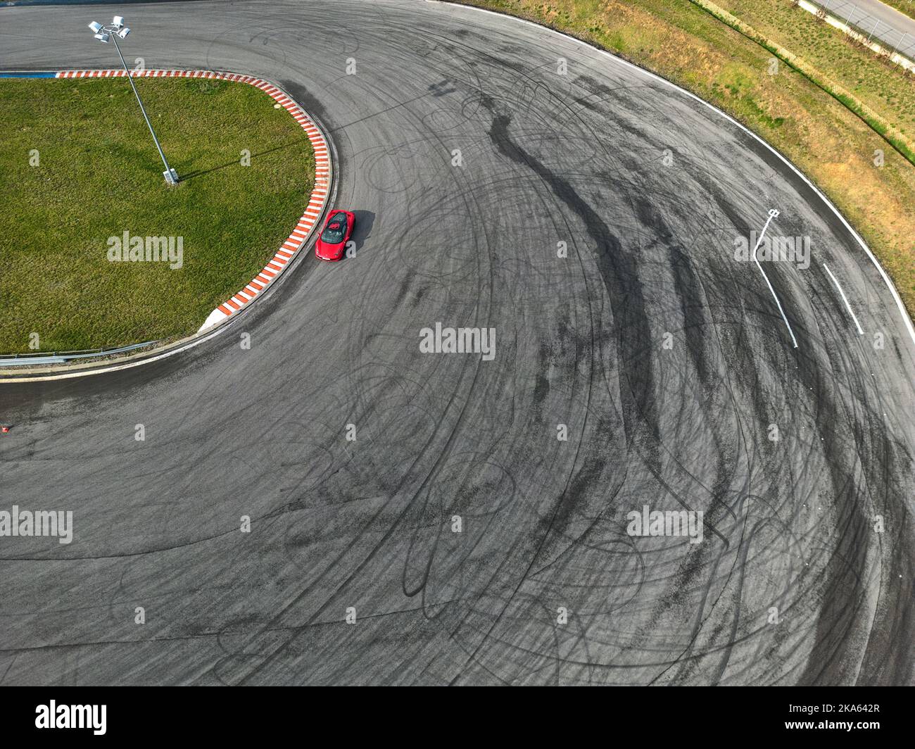 luxury cars racing track. Aerial photograph from drone Stock Photo Alamy
