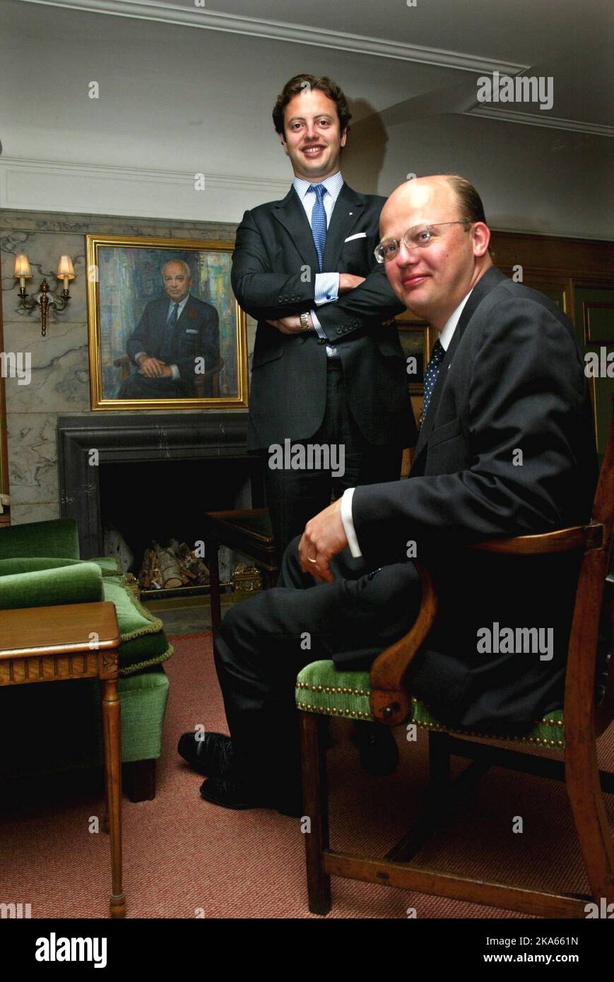 Norwegian shipping and oil tycoon Morten Hoegh (left) and his cousin