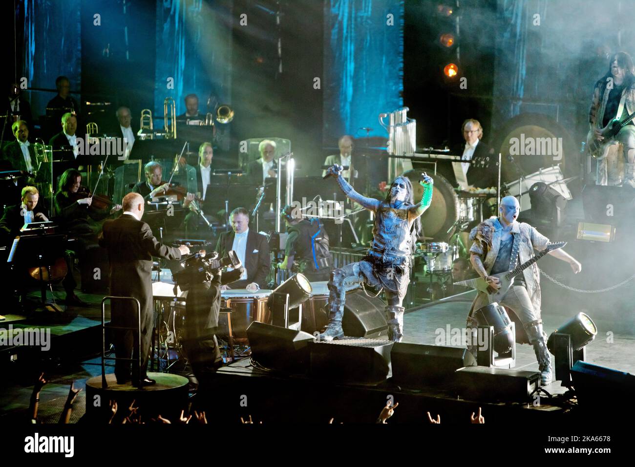 black metal-band Dimmu Borgir in concert Stock Photo