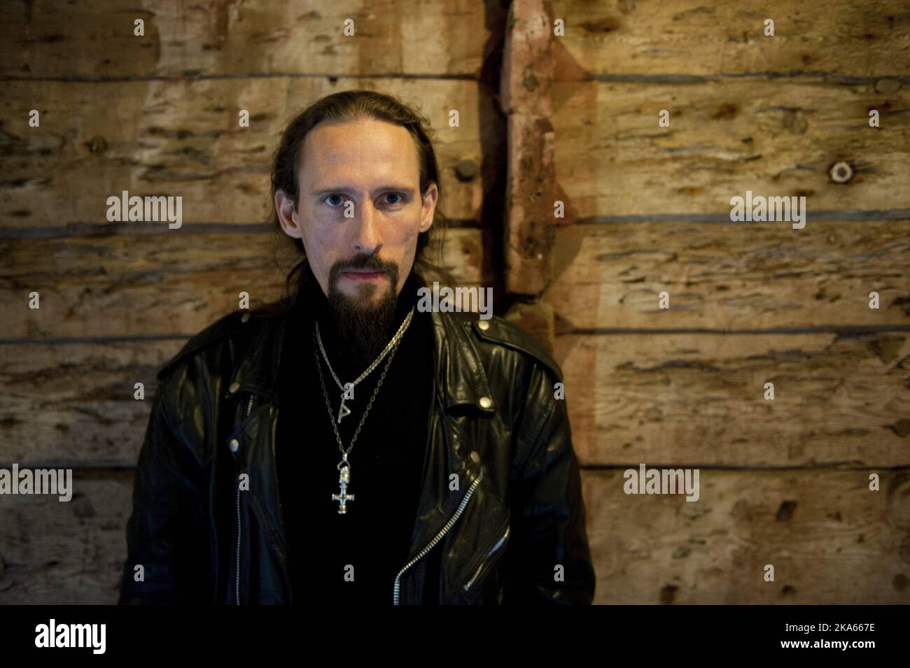 Singer Kristian Eivind Espedal known by the stage name Gaahl and former frontman of black metal band Gorgoroth.   Stock Photo