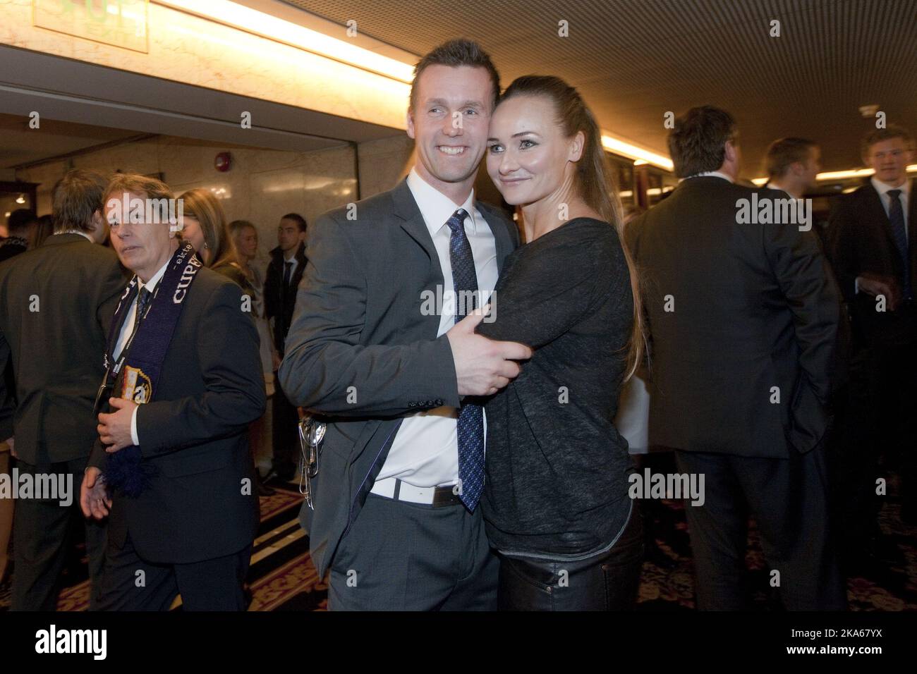 Stromsgodset coach Ronny Deila and partner Stock Photo - Alamy